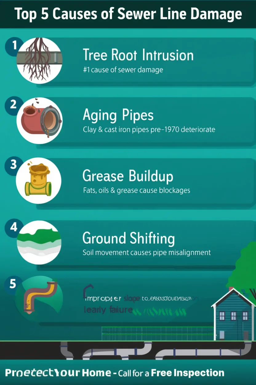 Plumber diagnosing sewer line issue in Seymour Indiana